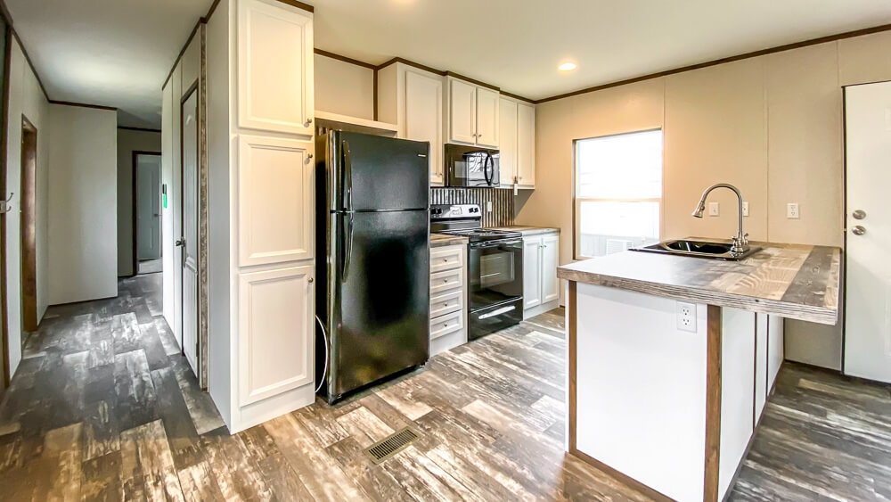Kitchen inside a manufactured home